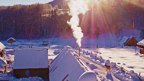 航拍冬季喀纳斯,带你走进那冰雪世界的童话边城!